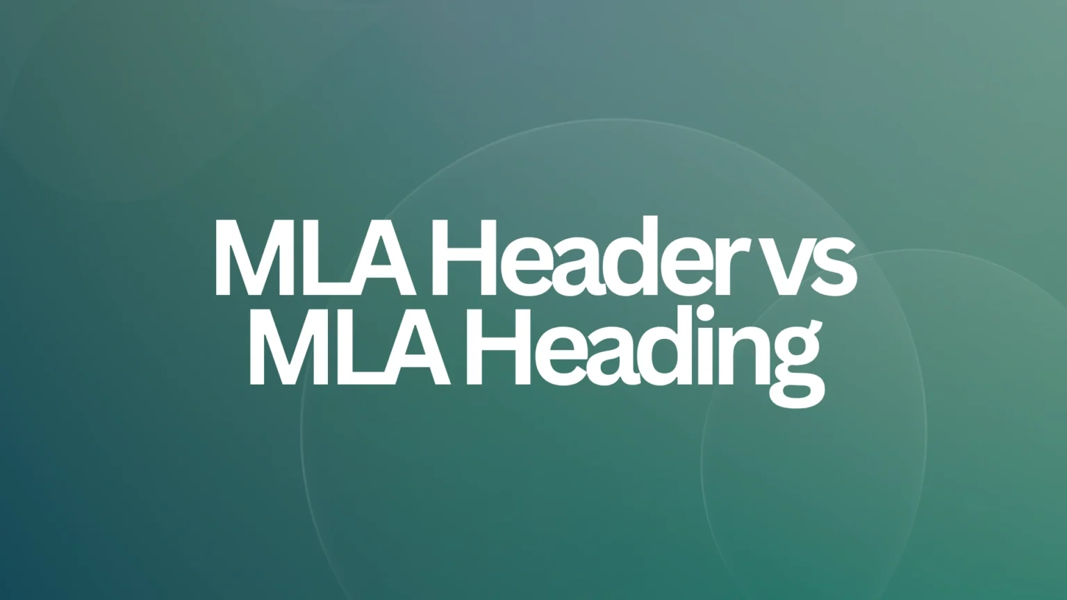 MLA Header vs MLA Heading