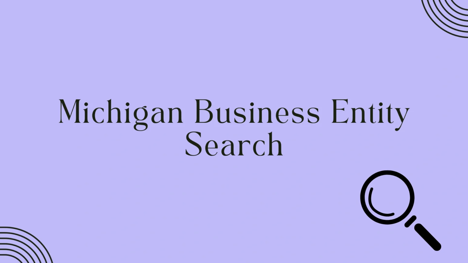 Michigan Business Entity Search